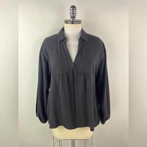 💚 3444. Linen Cotton Balloon Sleeve Blouse